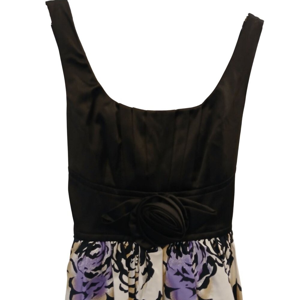 Teeze Me Jr Dress Size 3 Black Purple Floral Cotton Blend Sleeveless NWT #I-12 - Picture 10 of 13
